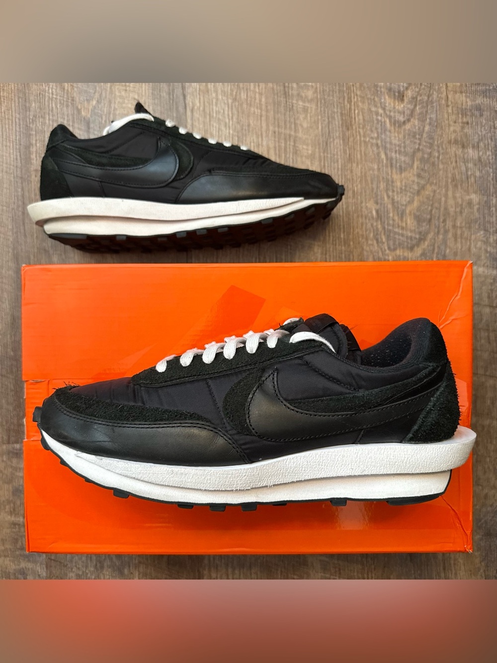 Sacai x Nike LDWaffle Black Nylon White